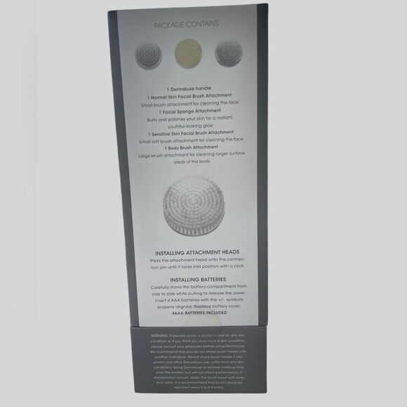 DermaLuxe Cleansing System 4 Heads 2 Speeds NEW - Picture 4 of 4